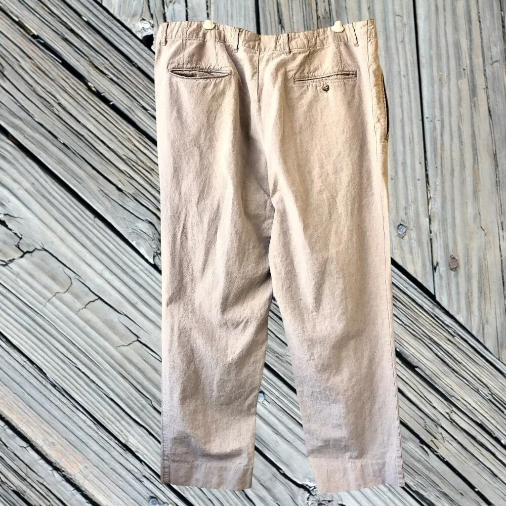 Banana Republic Vintage Hong Kong Linen Blend Pants Pockets Mens 40 x 29